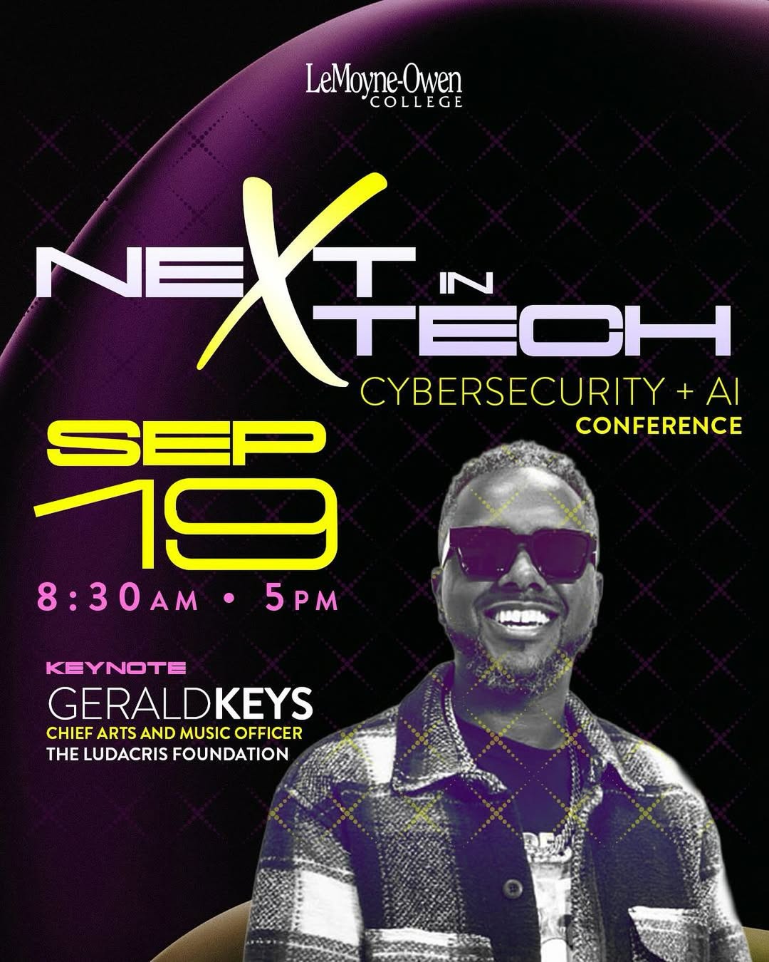 LeMoyne-Owen College Next in Tech Cybersecurity and AI Conference flyer